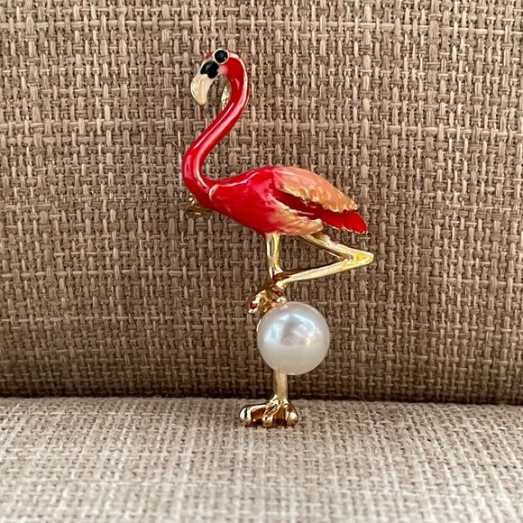 Flamingo Brooches Women Brooch Fashion Jewelry Pink Enamel Pin Bird Brooch - Picture 8 of 10
